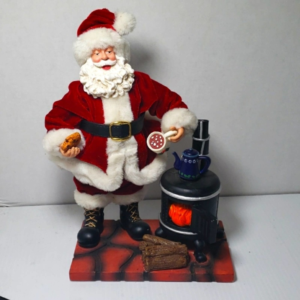 Vintage 90s Santa Figure 12" Heavy Statue